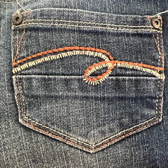 JUSTICE JEANS GIRLS follow your dreams, Dark Blue Distressed Kids Jeans - Picture 5 of 7